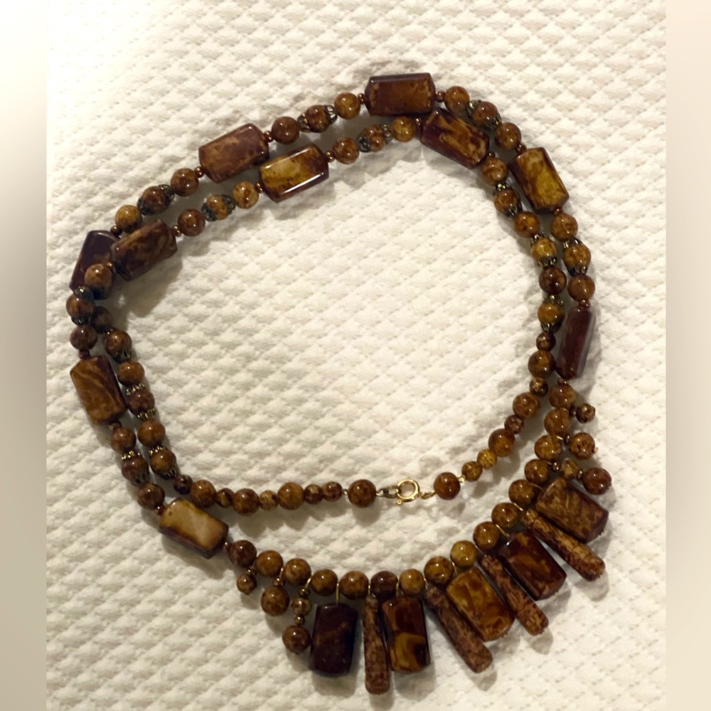 Boho bead necklace.